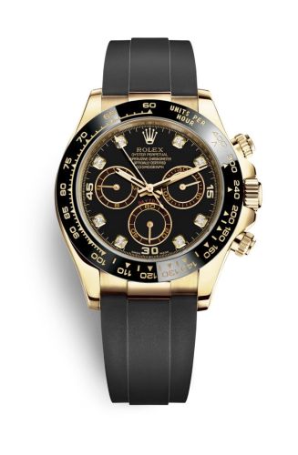Rolex - 116518LN-0046 Cosmograph Daytona Yellow Gold / Cerachrom / Black-Diamond / Oysterflex replica watch