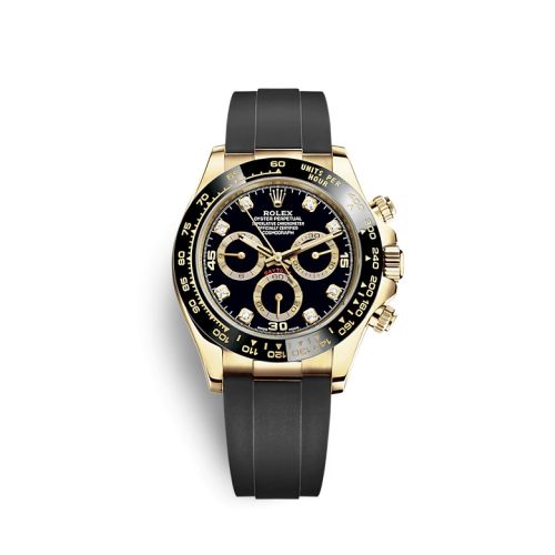 Rolex - 116518LN-0078 Cosmograph Daytona Yellow Gold / Cerachrom / Black - Diamond / Oysterflex replica watch - Click Image to Close