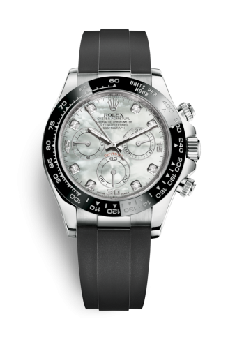 Rolex - 116519LN-0023 Cosmograph Daytona White Gold / Cerachrom / MOP - Diamond / Oysterflex replica watch - Click Image to Close
