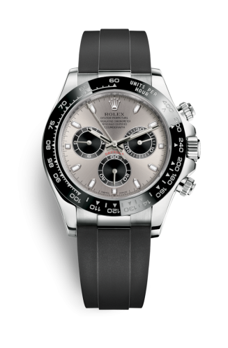 Rolex - 116519LN-0024 Cosmograph Daytona White Gold / Cerachrom / Silver / Oysterflex replica watch