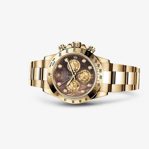 Rolex - 116528-0039 Daytona Yellow Gold Black Mother of Pearl Diamonds replica watch