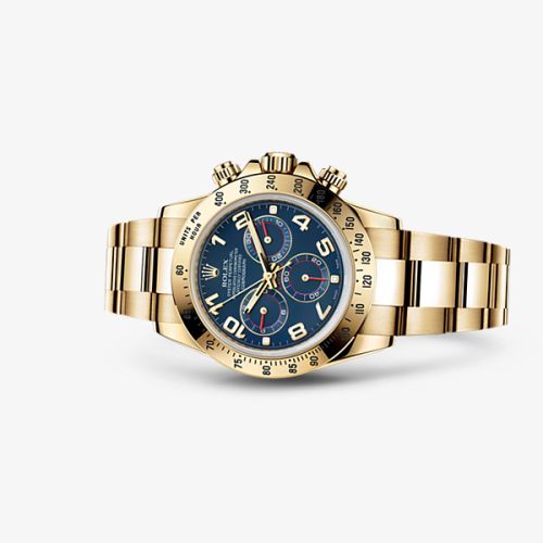 Rolex - 116528-0037 Cosmograph Daytona Yellow Gold / Blue Racing replica watch