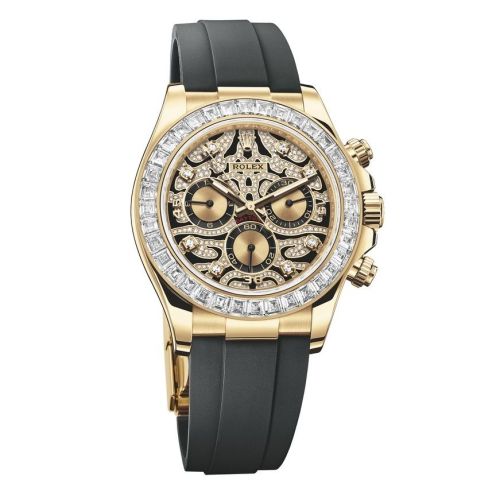 Rolex - 116588TBR-0003 Cosmograph Daytona Yellow Gold / Diamond / Eye of the Tiger / Oysterflex replica watch