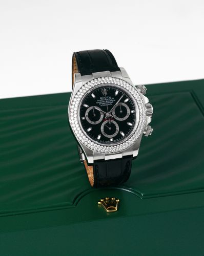Rolex - 116589rbr-0001 Daytona White Gold Double Row Strap Black replica watch
