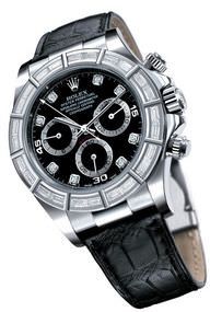 Rolex - 116589br Daytona White Gold 24 Baguette Strap Black Diamond replica watch