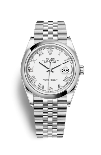 Rolex - 126200-0007 Datejust 36 Stainless Steel / Domed / White Roman / Jubilee replica watch - Click Image to Close