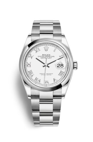 Rolex - 126200-0008 Datejust 36 Stainless Steel / Domed / White Roman / Oyster replica watch - Click Image to Close