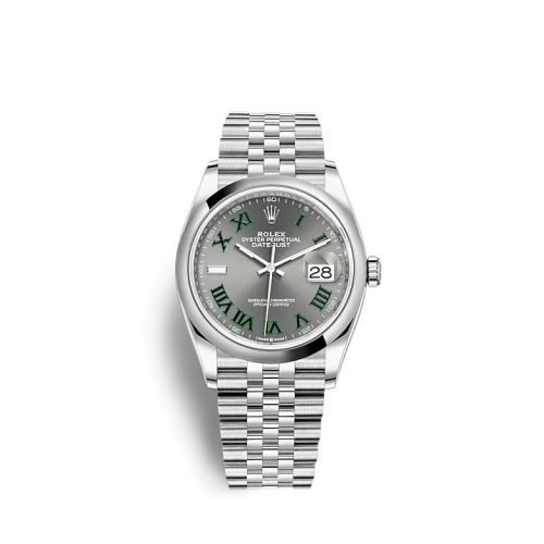 Rolex - 126200-0017 Datejust 36 Stainless Steel / Domed / Slate - Roman / Jubilee replica watch