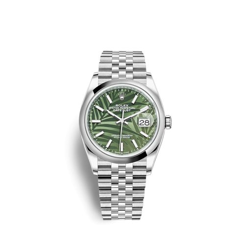Rolex - 126200-0019 Datejust 36 Stainless Steel / Domed / Green Palm / Jubilee replica watch