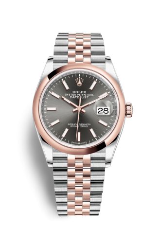 Rolex - 126201-0013 Datejust 36 Stainless Steel / Everose / Smooth / Slate / Jubilee replica watch - Click Image to Close