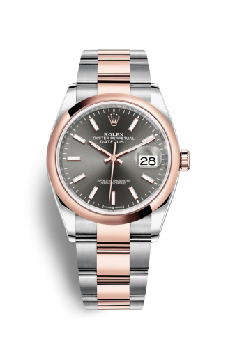Rolex - 126201-0014 Datejust 36 Stainless Steel / Everose / Smooth / Slate / Oyster replica watch - Click Image to Close
