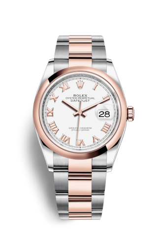 Rolex - 126201-0016 Datejust 36 Stainless Steel / Everose / Smooth / White Roman / Oyster replica watch