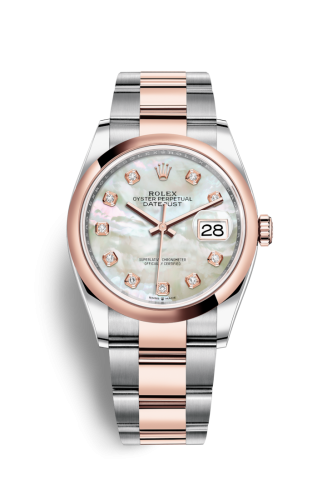 Rolex - 126201-0022 Datejust 36 Stainless Steel / Everose / Smooth / MOP Diamond / Oyster replica watch