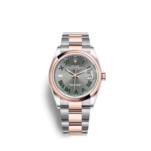 Rolex - 126201-0030 Datejust 36 Stainless Steel / Everose / Domed / Slate - Roman / Oyster replica watch