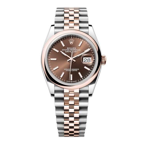 Rolex - 126201-0043 Datejust 36 Stainless Steel - Everose - Domed / Chocolate / Jubilee replica watch - Click Image to Close