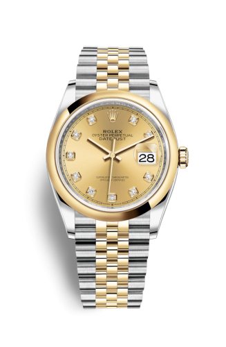 Rolex - 126203-0017 Datejust 36 Stainless Steel / Yellow Gold / Smooth / Champagne Diamond / Jubilee replica watch
