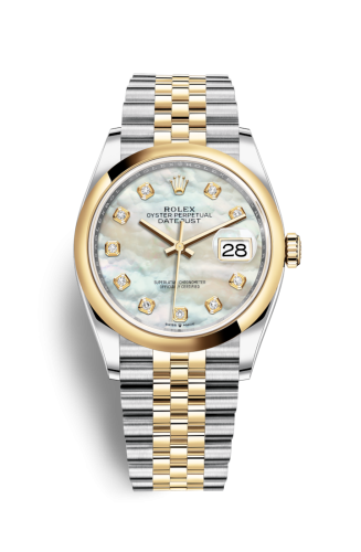 Rolex - 126203-0023 Datejust 36 Stainless Steel / Yellow Gold / Smooth / MOP Diamond / Jubilee replica watch - Click Image to Close