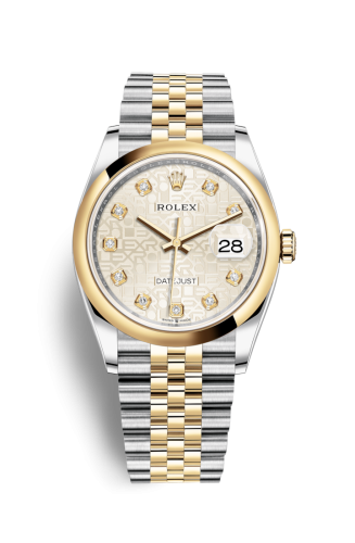 Rolex - 126203-0027 Datejust 36 Stainless Steel / Yellow Gold / Smooth / Silver Computer / Jubilee replica watch