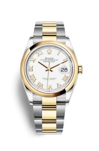 Rolex - 126203-0030 Datejust 36 Stainless Steel / Yellow Gold / Smooth / White Roman / Oyster replica watch