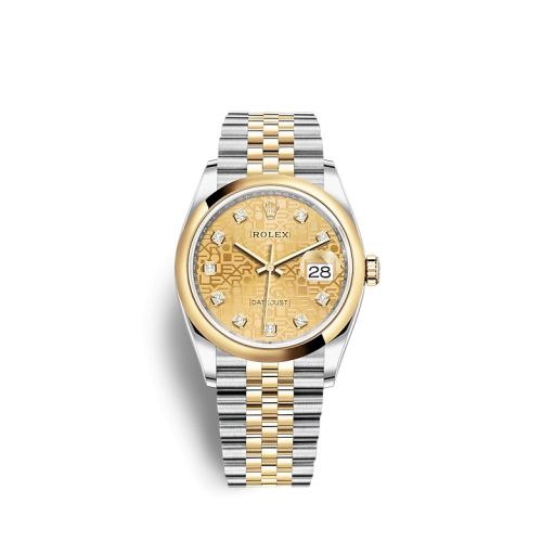Rolex - 126203-0033 Datejust 36 Stainless Steel / Yellow Gold / Smooth / Champagne Computer / Jubilee replica watch
