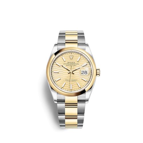 Rolex - 126203-0040 Datejust 36 Stainless Steel / Yellow Gold / Smooth / Golden - Fluted / Oyster replica watch