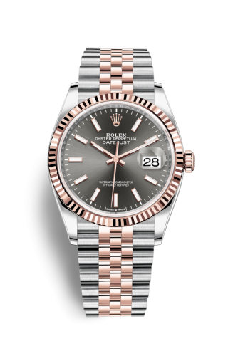 Rolex - 126231-0013 Datejust 36 Stainless Steel / Everose / Fluted / Slate / Jubilee replica watch