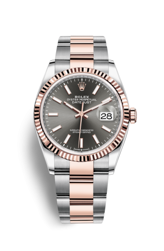 Rolex - 126231-0014 Datejust 36 Stainless Steel / Everose / Fluted / Slate / Oyster replica watch