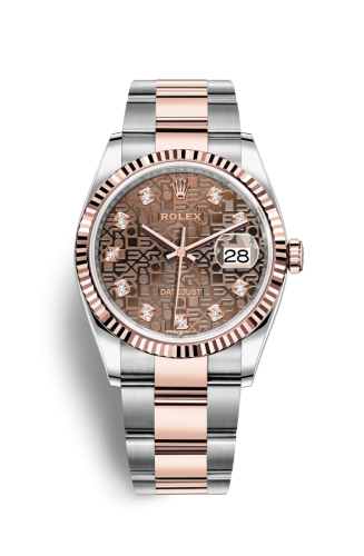 Rolex - 126231-0026 Datejust 36 Stainless Steel / Everose / Fluted / Chocolate Computer / Oyster replica watch