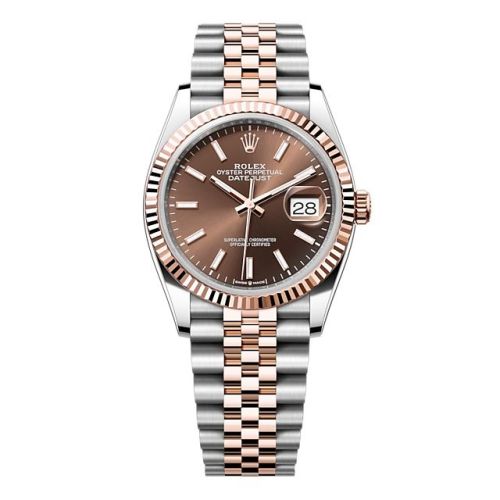 Rolex - 126231-0043 Datejust 36 Stainless Steel - Everose / Fluted / Chocolate / Jubilee replica watch - Click Image to Close