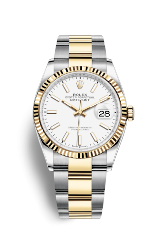 Rolex - 126233-0020 Datejust 36 Stainless Steel / Yellow Gold / Fluted / White / Oyster replica watch