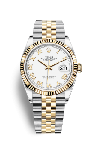 Rolex - 126233-0029 Datejust 36 Stainless Steel / Yellow Gold / Fluted / White Roman / Jubilee replica watch
