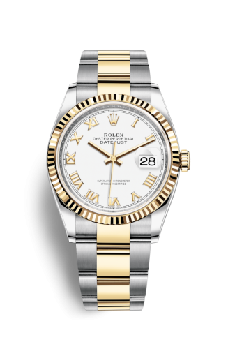 Rolex - 126233-0030 Datejust 36 Stainless Steel / Yellow Gold / Fluted / White Roman / Oyster replica watch