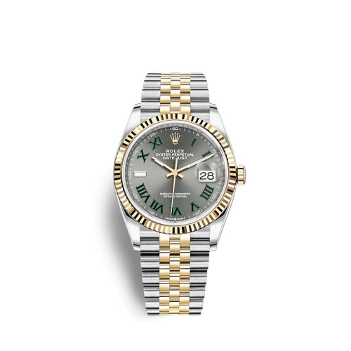 Rolex - 126233-0035 Datejust 36 Stainless Steel / Yellow Gold / Fluted / Slate - Roman / Jubilee replica watch - Click Image to Close