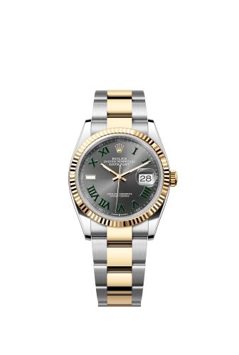 Rolex - 126233-0036 Datejust 36 Stainless Steel / Yellow Gold / Fluted / Slate - Roman / Jubilee replica watch