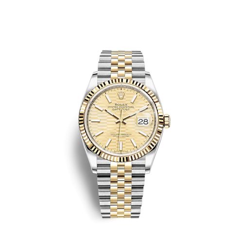 Rolex - 126233-0039 Datejust 36 Stainless Steel / Yellow Gold / Fluted / Champagne - Fluted / Jubilee replica watch