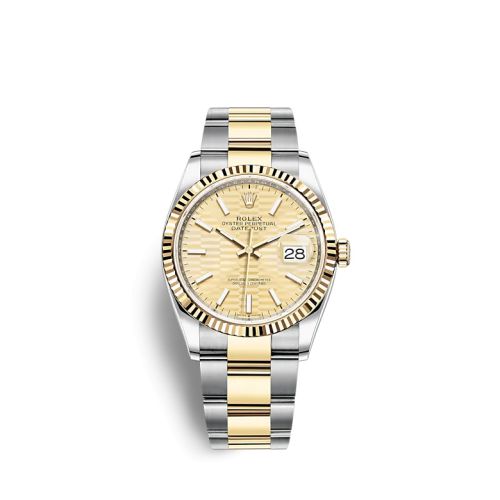 Rolex - 126233-0040 Datejust 36 Stainless Steel / Yellow Gold / Fluted / Champagne - Fluted / Oyster replica watch