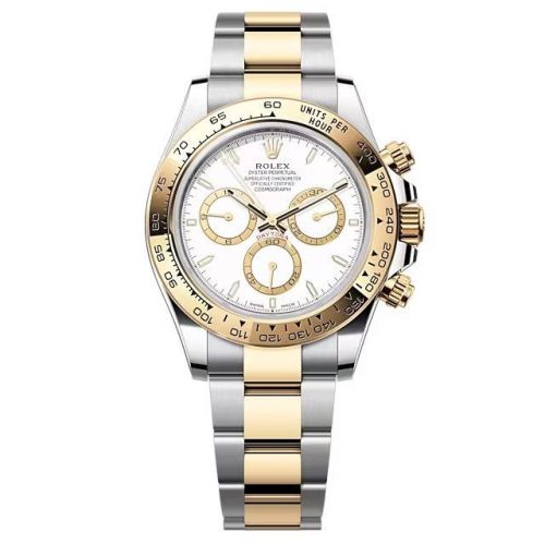 Rolex - 126503-0001 Cosmograph Daytona Stainless Steel - Yellow Gold / White / Oyster replica watch - Click Image to Close