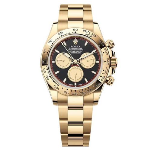 Rolex - 126508-0002 Cosmograph Daytona Yellow Gold / Black - Champagne / Oyster replica watch