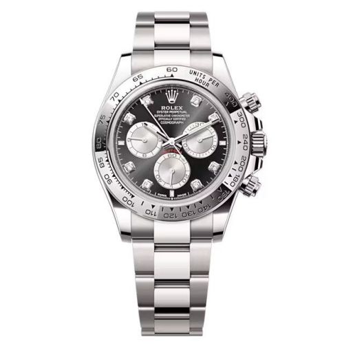Rolex - 126509-0002 Cosmograph Daytona White Gold / Black - Steel - Diamond / Oyster replica watch