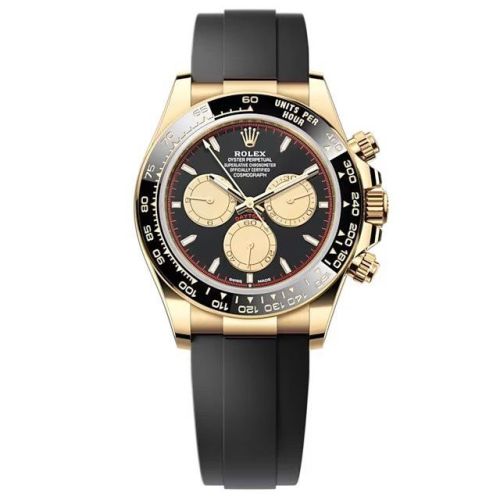 Rolex - 126518LN-0004 Cosmograph Daytona Yellow Gold - Cerachrom / Black - Champagne / Oysterflex replica watch
