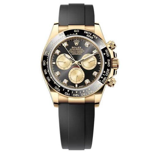Rolex - 126518LN-0006 Cosmograph Daytona Yellow Gold - Cerachrom / Black - Diamond / Oysterflex replica watch