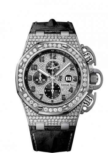 replica Audemars Piguet - 26215.BC.ZZ.A101CR.01 Royal Oak OffShore 26215 T3 White Gold / Diamond watch - Click Image to Close