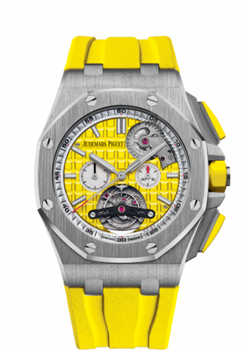 replica Audemars Piguet - 26540ST.OO.A051CA.01 Royal Oak Offshore Tourbillon Chronograph Selfwinding Stainless Steel / Yellow watch - Click Image to Close