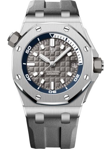 replica Audemars Piguet - 15720ST.OO.A009CA.01 Royal Oak Offshore Diver Stainless Steel / Grey watch - Click Image to Close