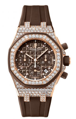 replica Audemars Piguet - 26092OK.ZZ.D080CA.01 Royal Oak Offshore 26092 Lady Chronograph Pink Gold / Brown watch