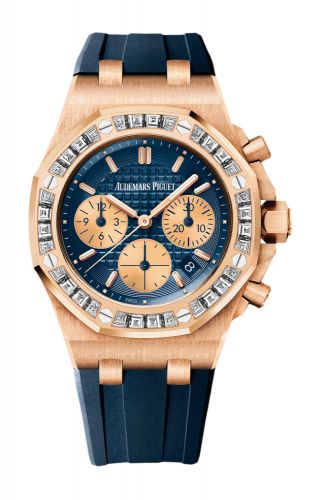 replica Audemars Piguet - 26236OR.ZZ.D027CA.01 Royal Oak OffShore Lady Chronograph Pink Gold / Blue / Bartorelli watch