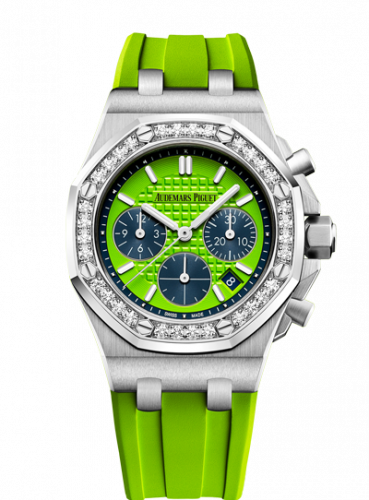 replica Audemars Piguet - 26231ST.ZZ.D038CA.01 Royal Oak OffShore 26231 Lady Chronograph Stainless Steel / Green / Diamond watch