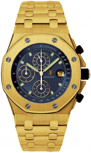 replica Audemars Piguet - 25721BA.O.1000BA.02 Royal Oak OffShore 25721 Chronograph Yellow Gold / Blue watch