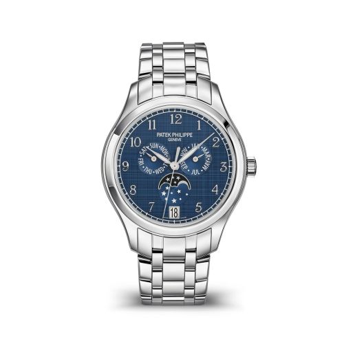 replica Patek Philippe - 4947/1A-001 Annual Calendar 4947 Stainless Steel / Blue watch - Click Image to Close