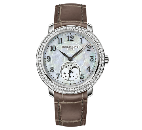 replica Patek Philippe - 4968G-010 Moonphase 4968 White Gold / White Mother of Pearl watch